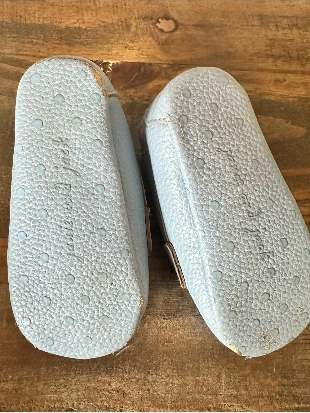 Janie and Jack Light Blue Leather Baby Loafers